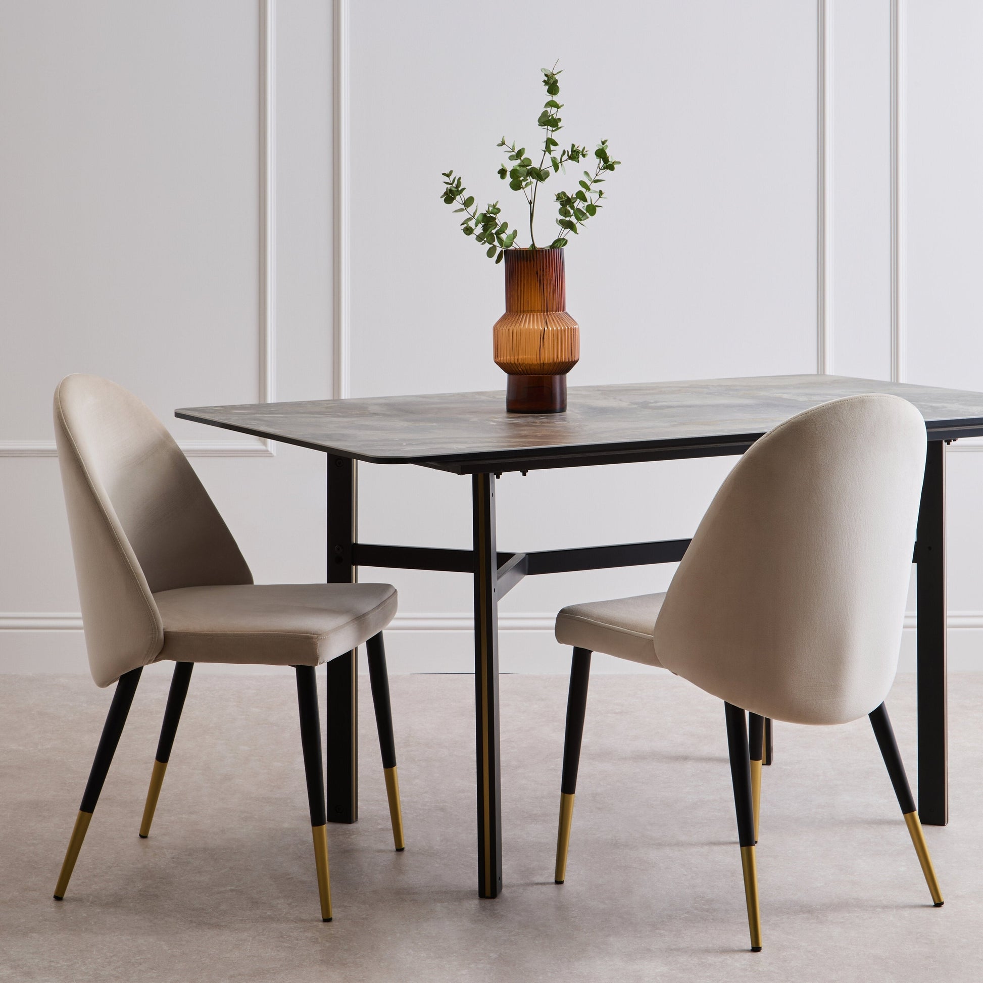 Impero Ceramic Marble Effect Rectangular Dining Table  Nicholas John Interiors