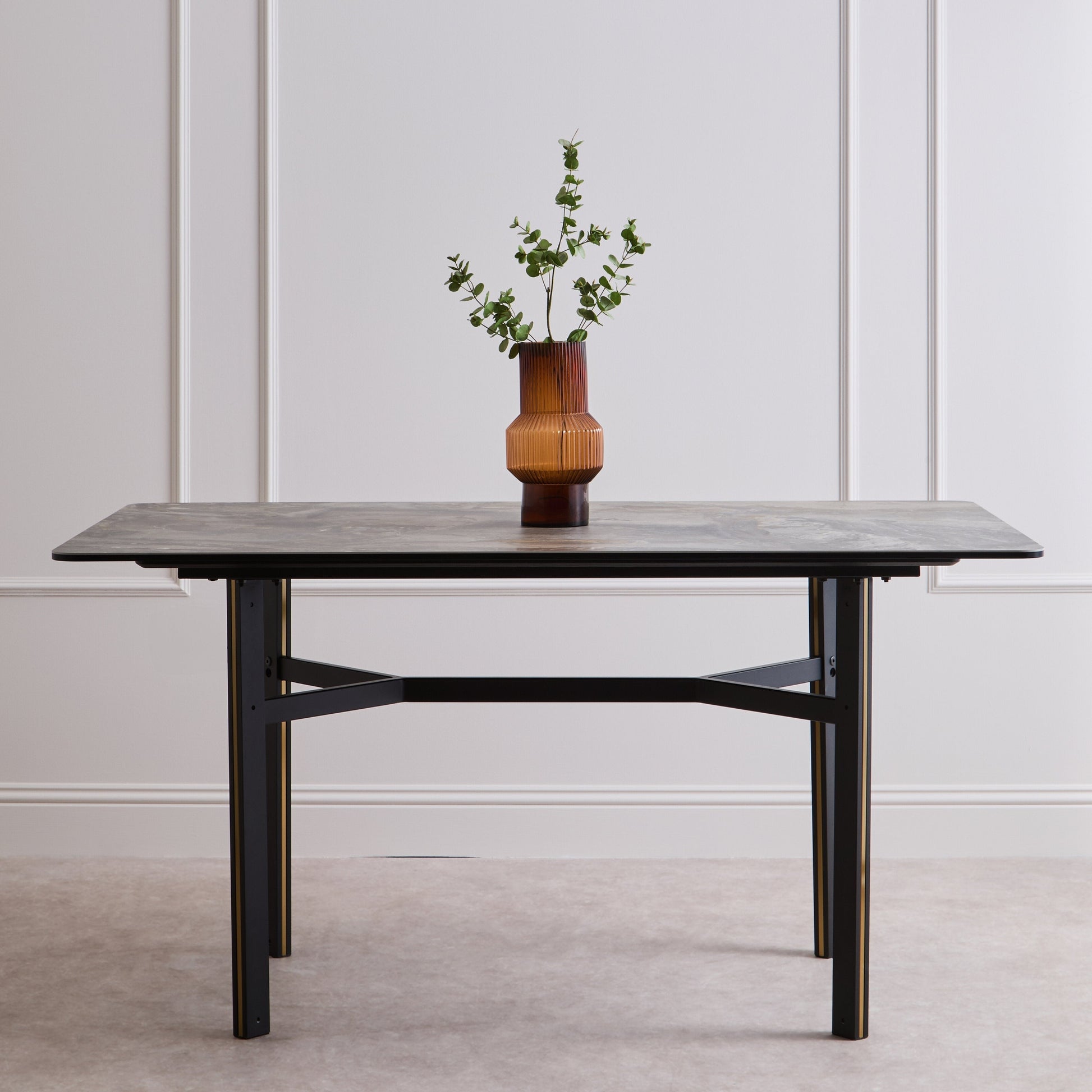 Impero Ceramic Marble Effect Rectangular Dining Table  Nicholas John Interiors