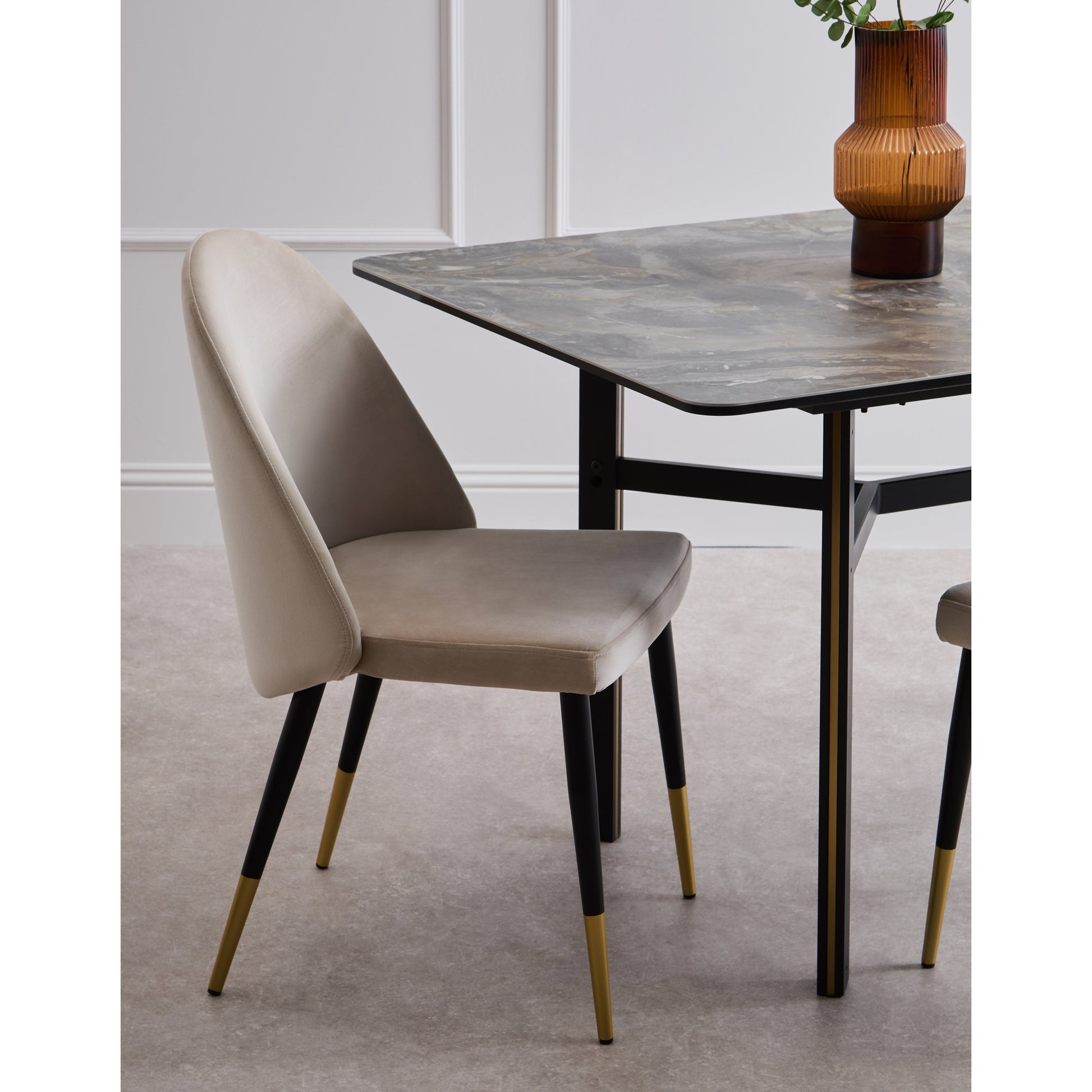 Impero Ceramic Marble Effect Rectangular Dining Table  Nicholas John Interiors