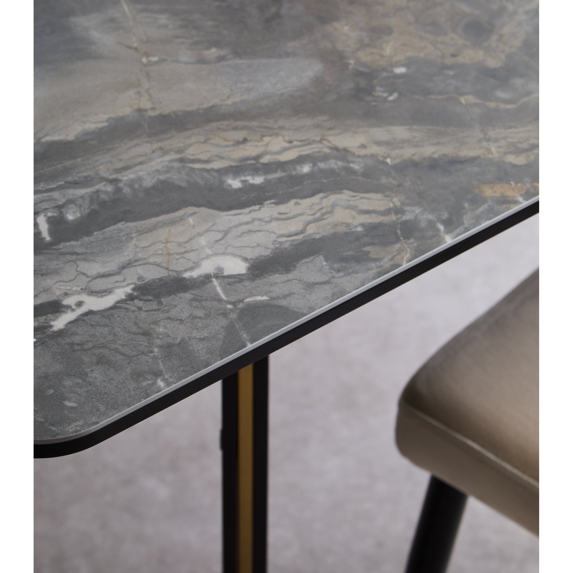 Impero Ceramic Marble Effect Rectangular Dining Table  Nicholas John Interiors