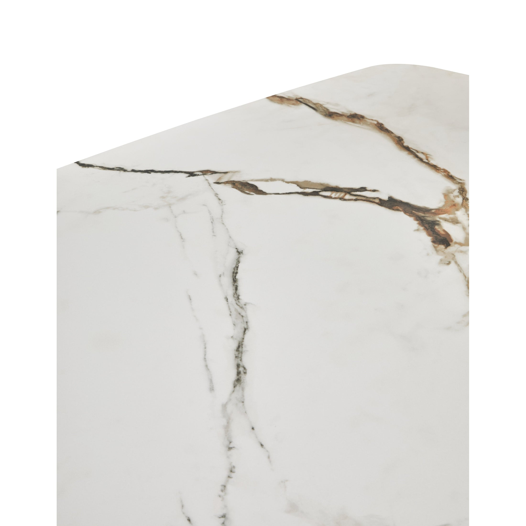 Impero White Ceramic Marble Effect Rectangular Dining Table  Nicholas John Interiors