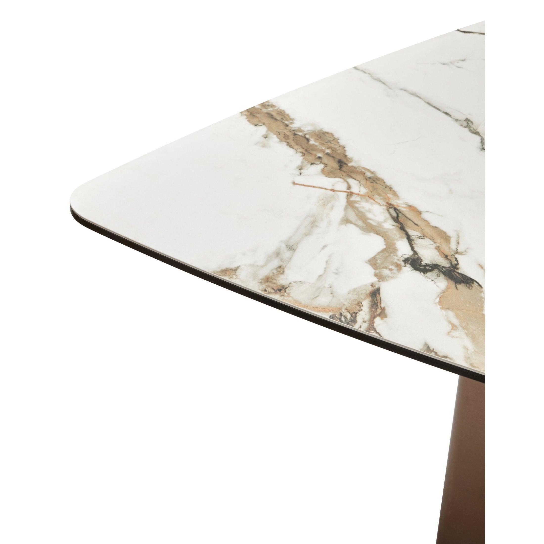 Impero White Ceramic Marble Effect Rectangular Dining Table  Nicholas John Interiors