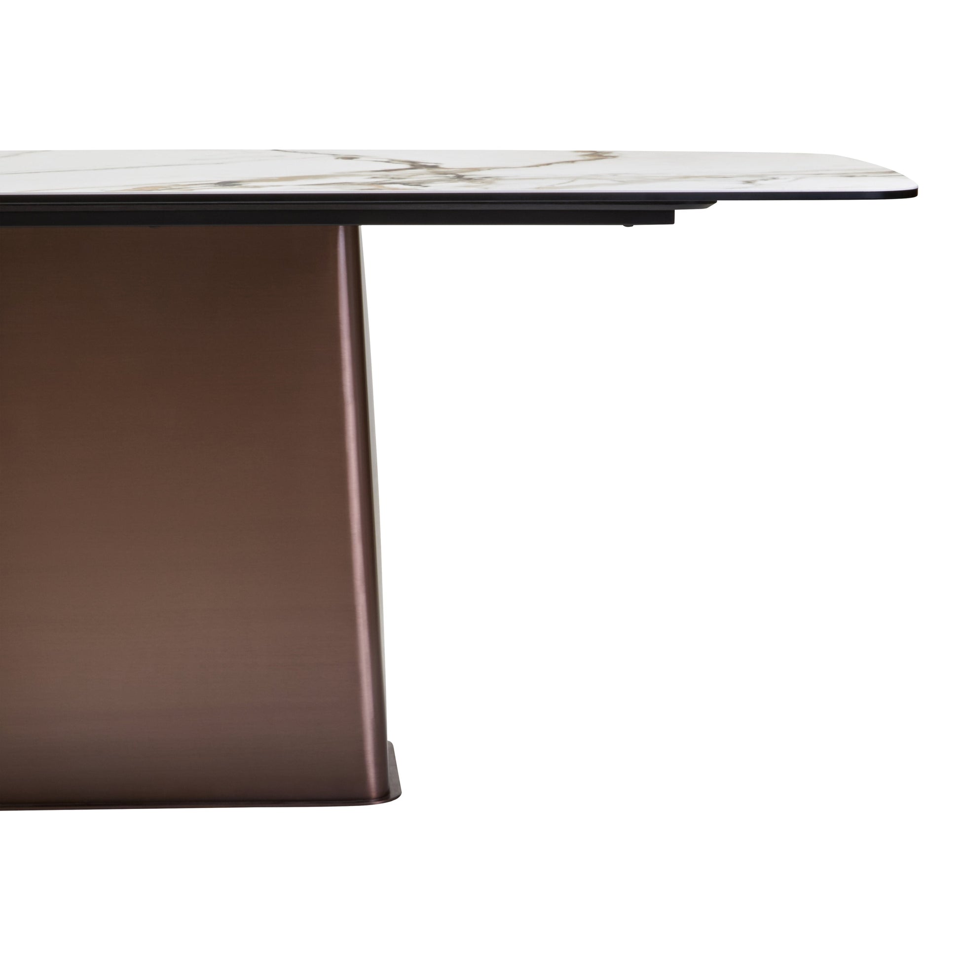 Impero White Ceramic Marble Effect Rectangular Dining Table  Nicholas John Interiors