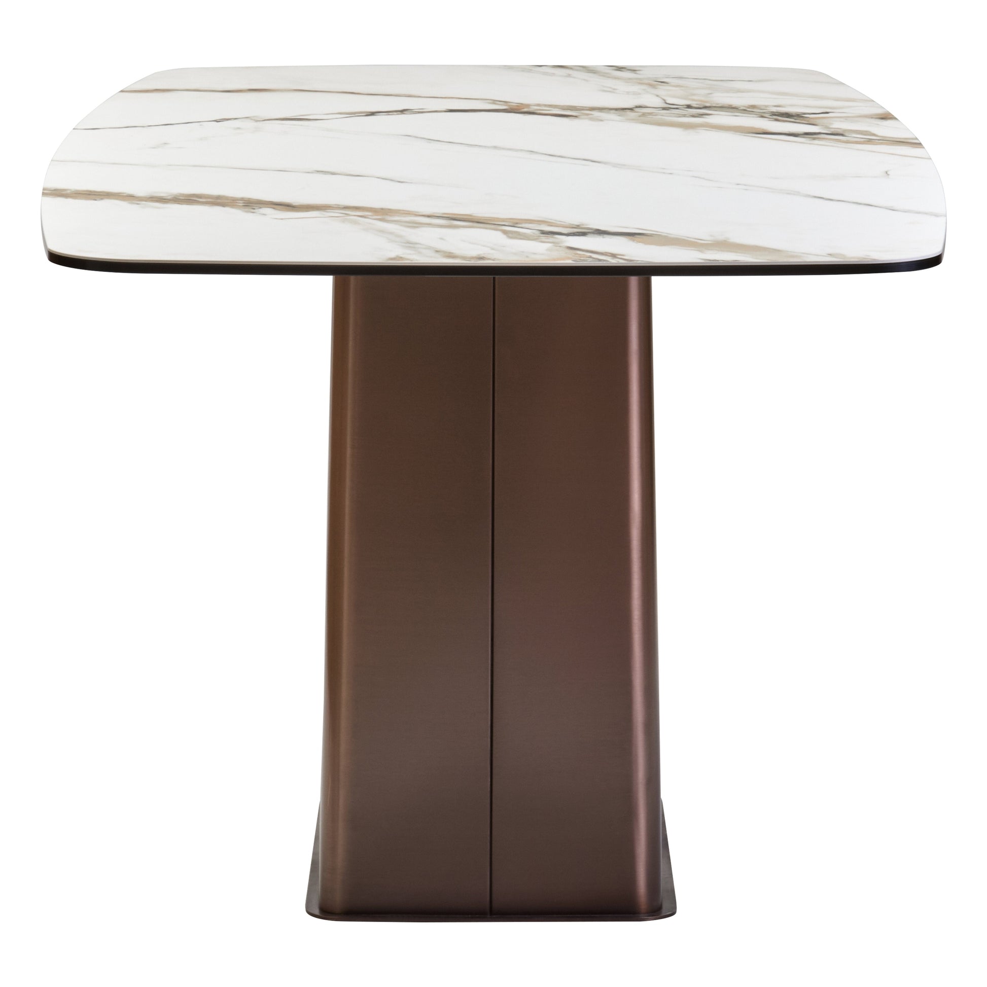 Impero White Ceramic Marble Effect Rectangular Dining Table  Nicholas John Interiors
