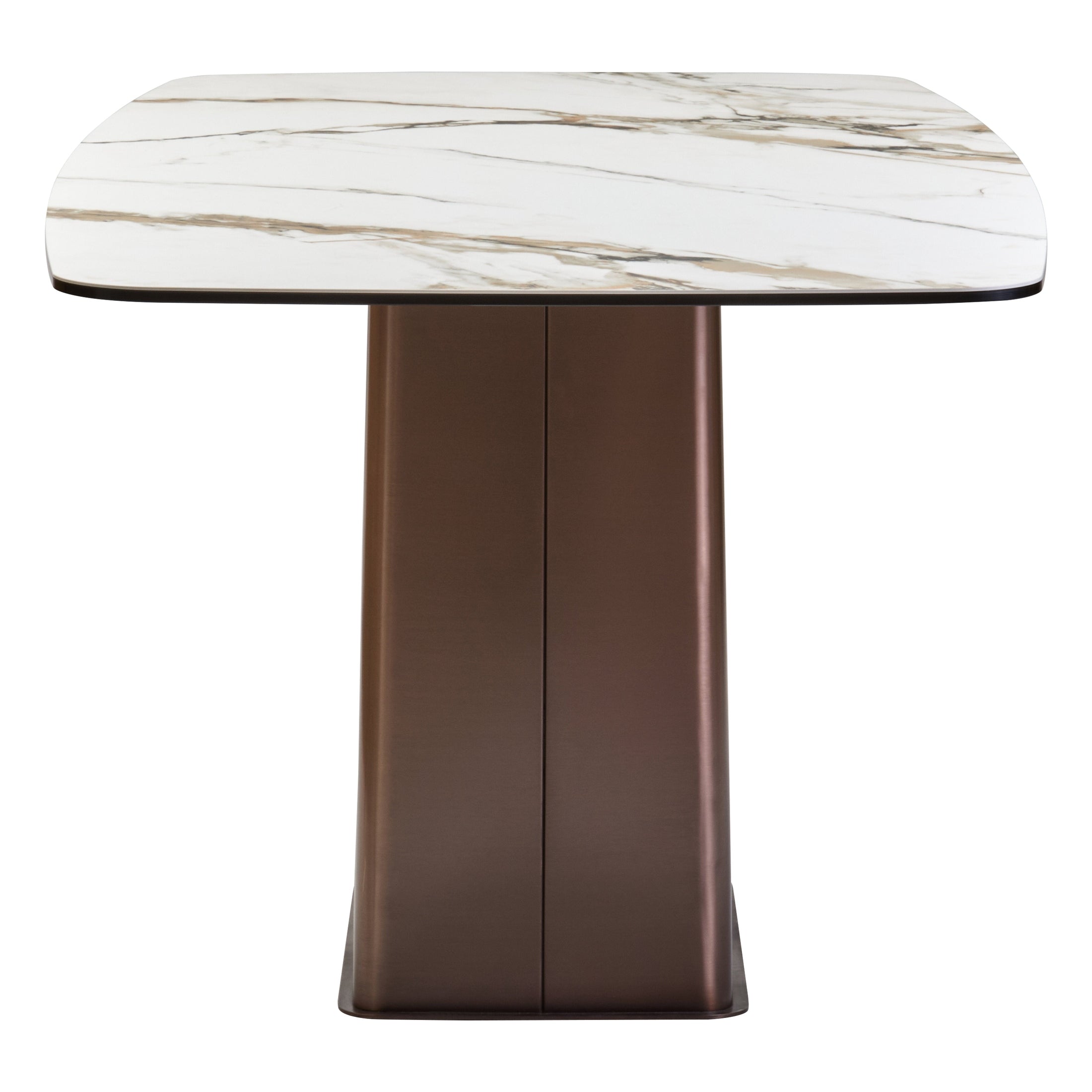 Impero White Ceramic Marble Effect Rectangular Dining Table  Nicholas John Interiors