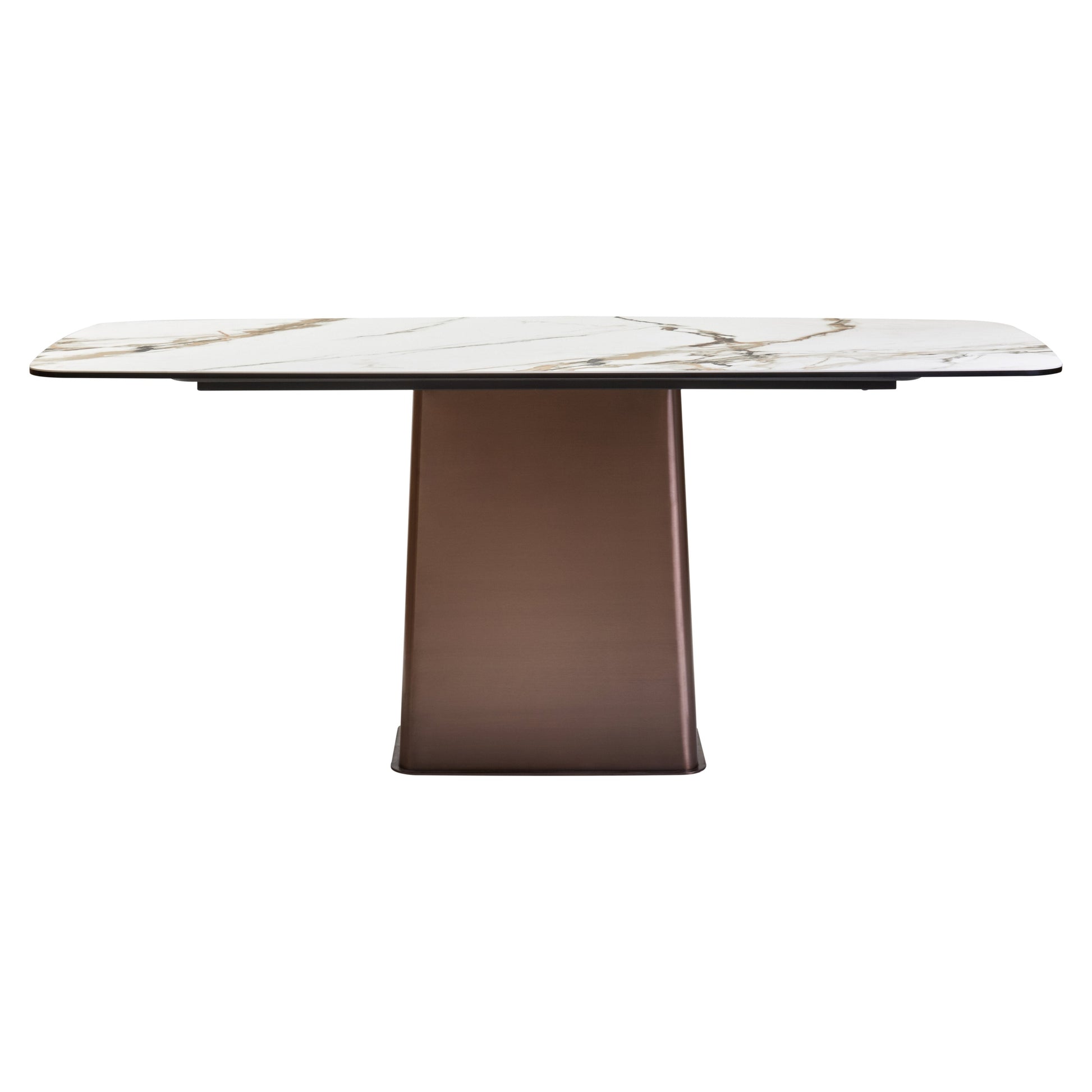 Impero White Ceramic Marble Effect Rectangular Dining Table  Nicholas John Interiors