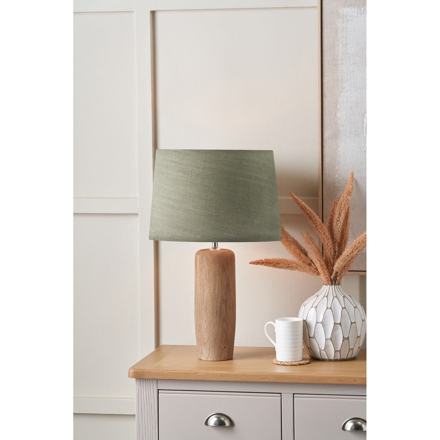 Inaya Natural Tapered Wood Table Lamp Base  Nicholas John Interiors