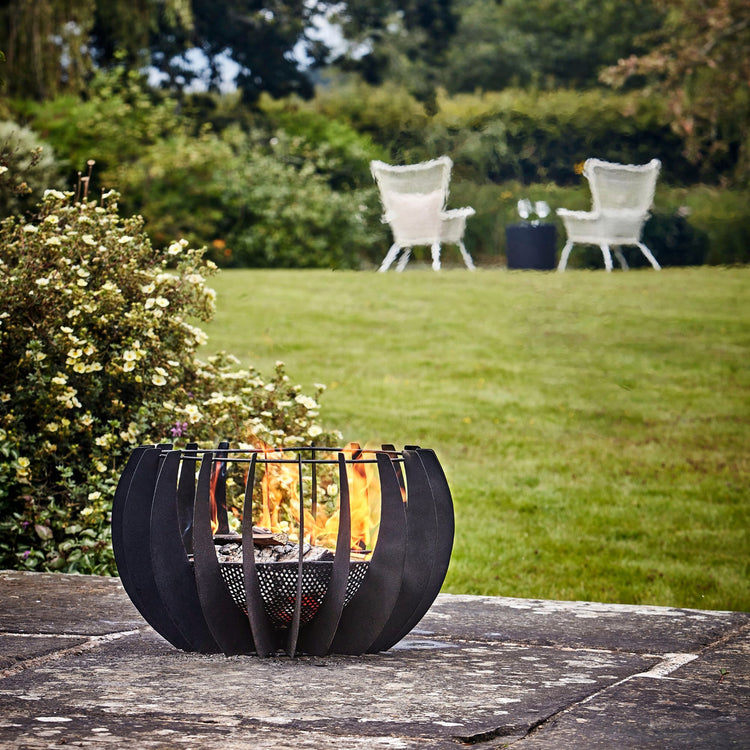 Ivyline Outdoor Solis Fire Pit in Matt Black  Nicholas John Interiors