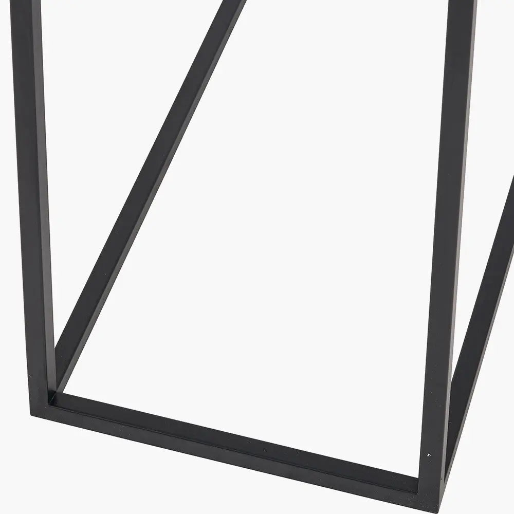 Kalani White Marble and Black Metal Rectangular Console Table  Nicholas John Interiors