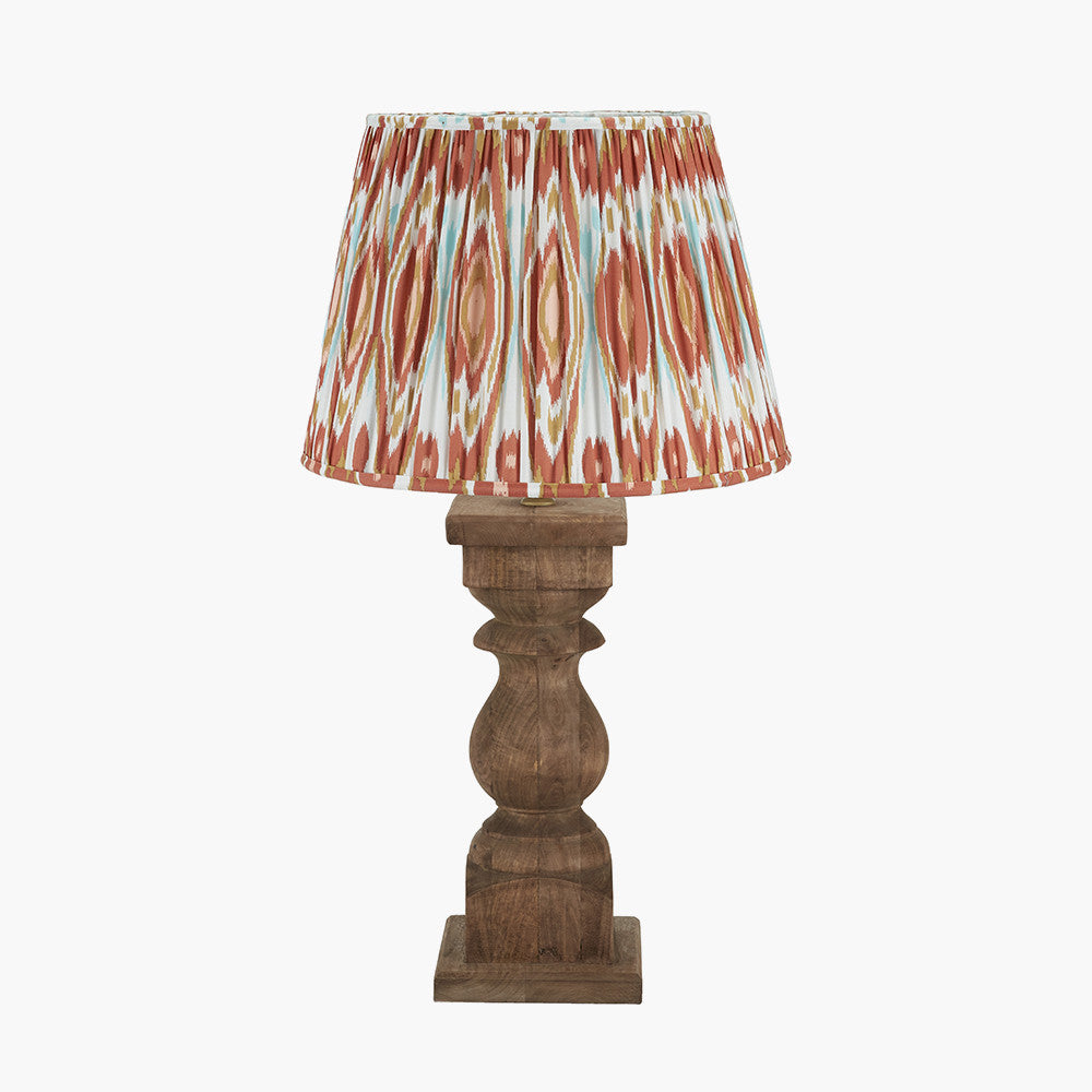 Kavya Antique Brown Turned Wood Table Lamp Base  Nicholas John Interiors