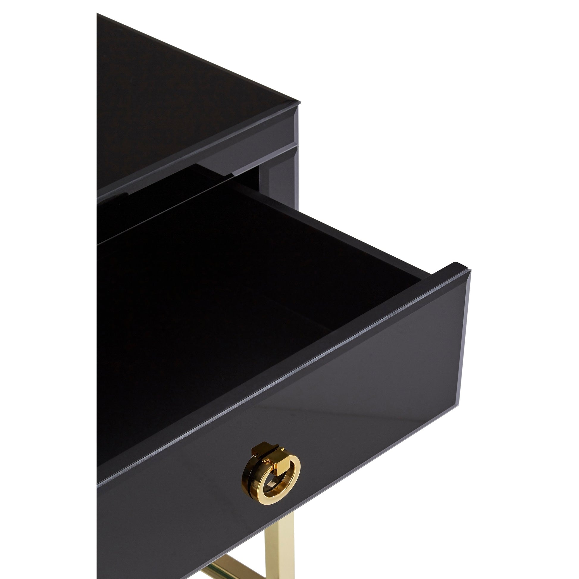 Kenswick Townhouse Black 2 Drawer Side Table  Nicholas John Interiors