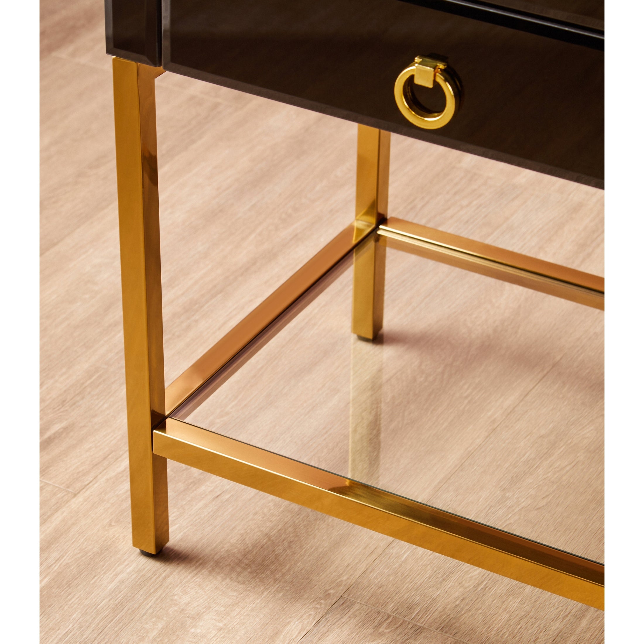 Kenswick Townhouse Black and Gold Side Table  Nicholas John Interiors