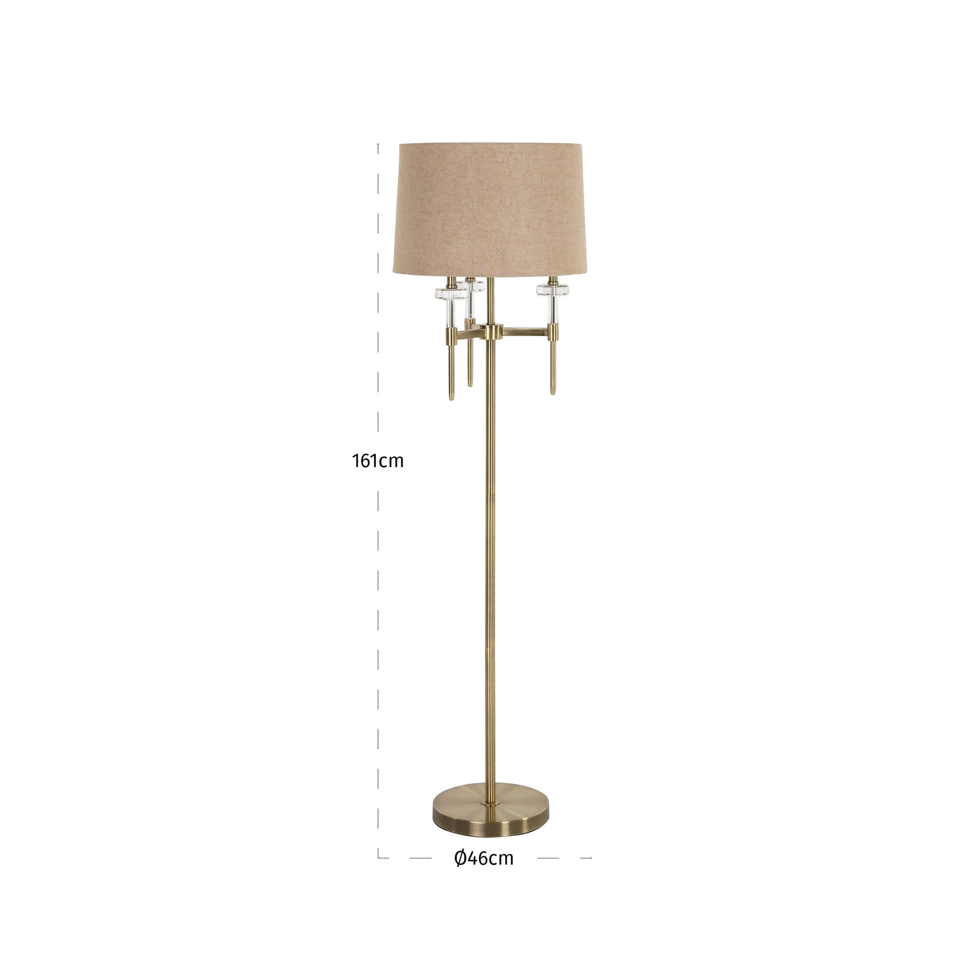 Richmond Interiors Josie Floorlamp Brushed Gold  Nicholas John Interiors