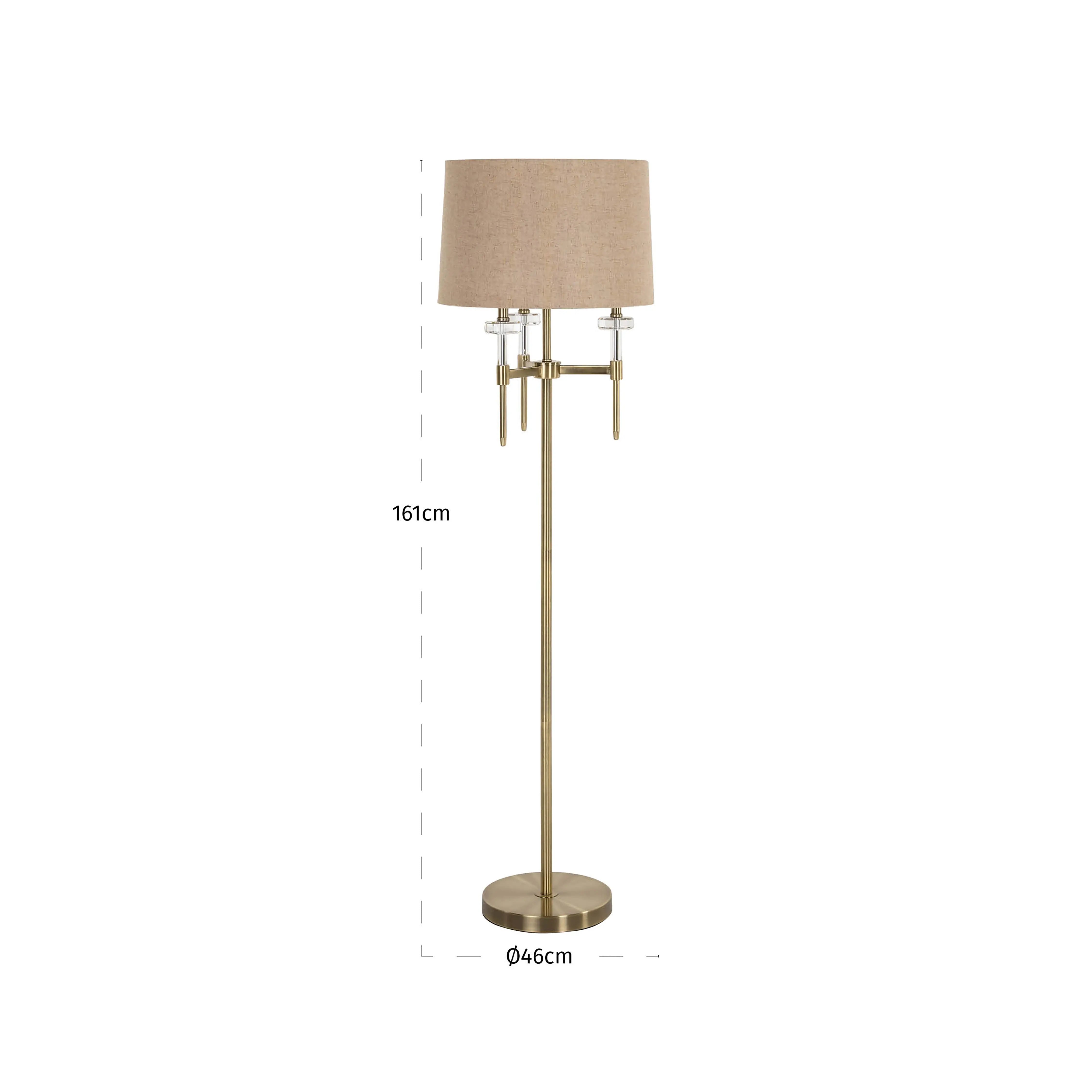 Richmond Interiors Josie Floorlamp Brushed Gold  Nicholas John Interiors