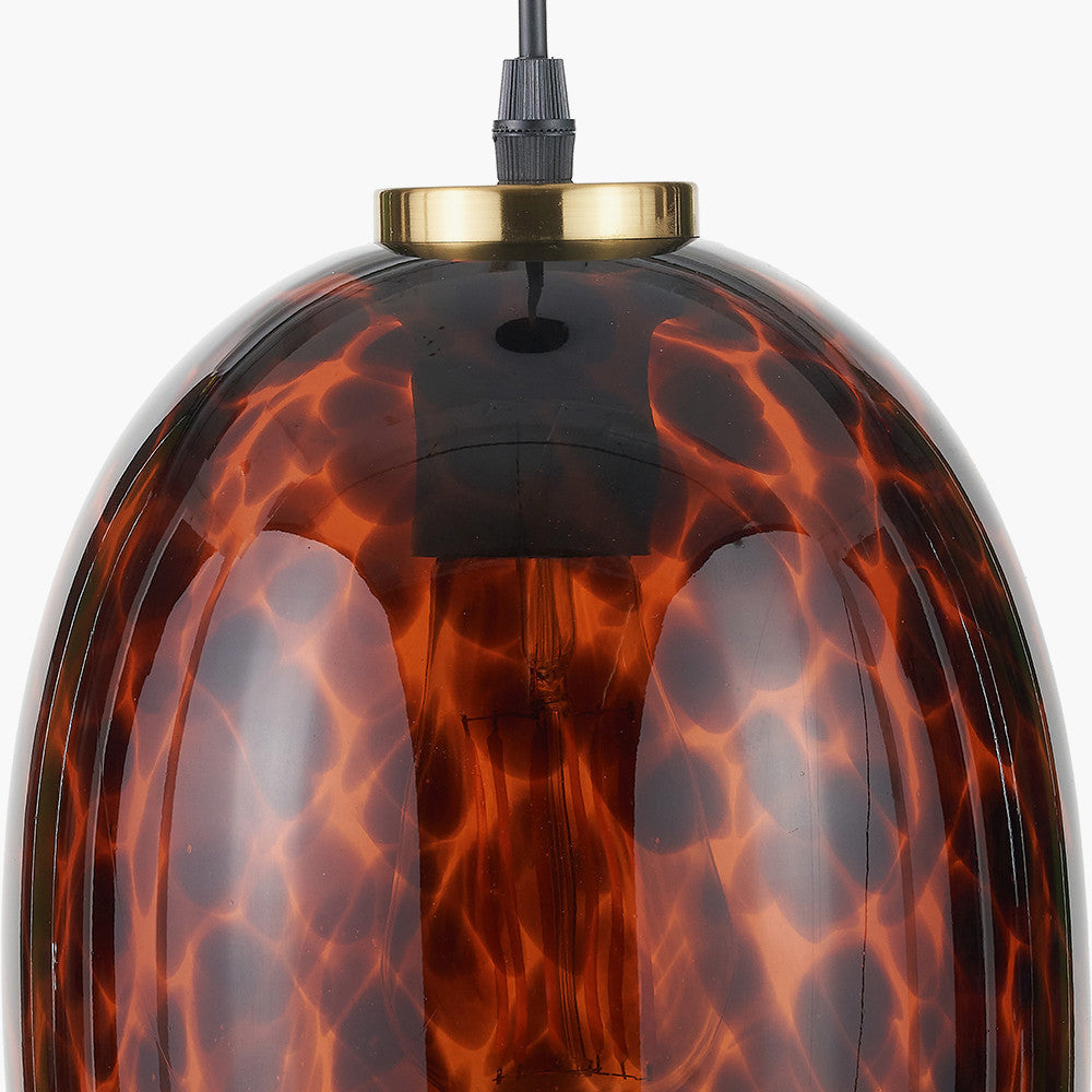 Lucien Tortoiseshell Egg Glass Pendant  Nicholas John Interiors