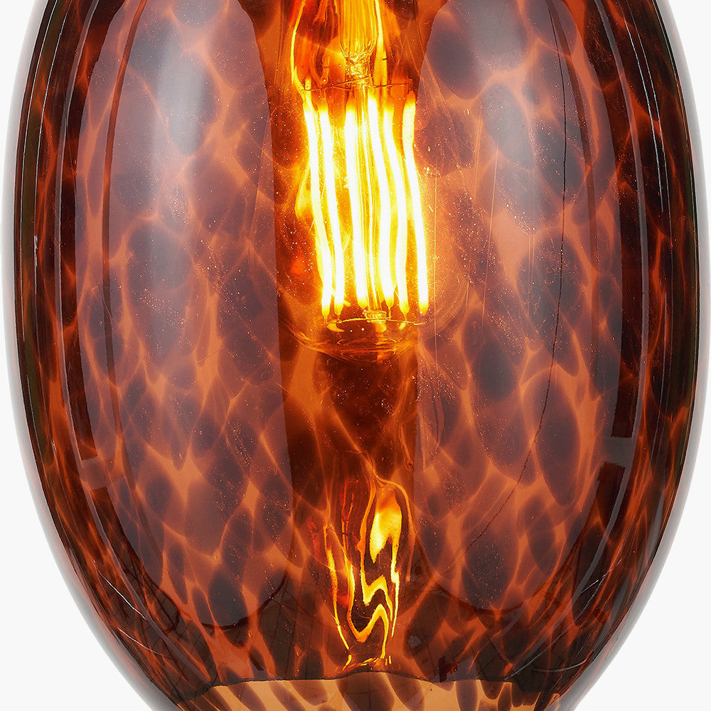 Lucien Tortoiseshell Egg Glass Pendant  Nicholas John Interiors
