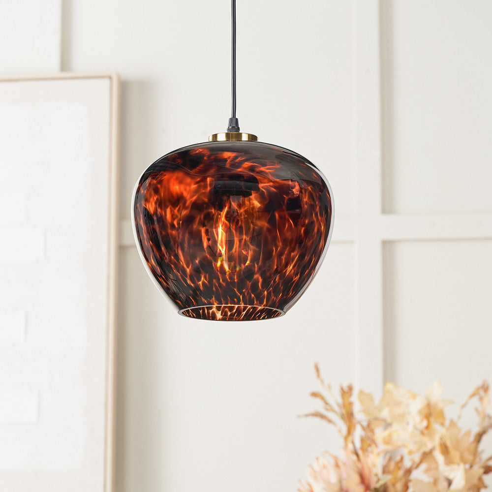 Lucien Tortoiseshell Glass Pendant  Nicholas John Interiors