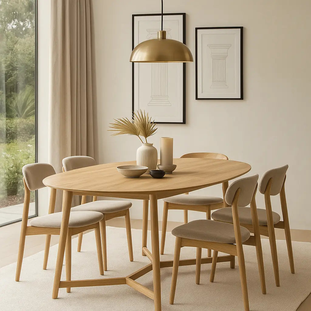 Madaro Oval Dining Table Oak  Nicholas John Interiors