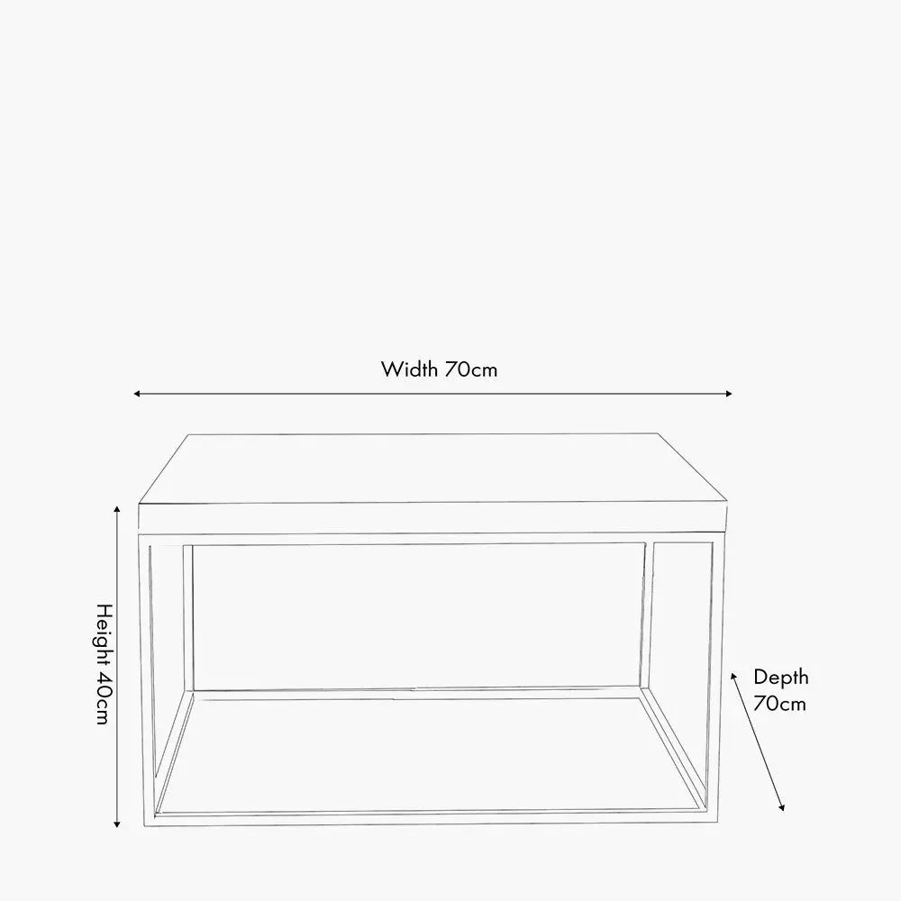 Madison Beige Granite and Burnished Gold Metal Square Coffee Table  Nicholas John Interiors