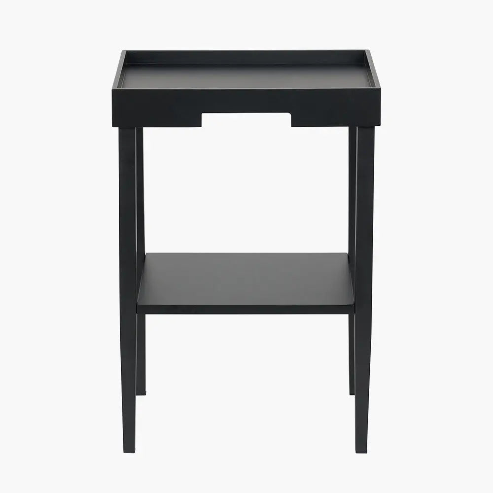 Marnie Black Wood Veneer Side Table  Nicholas John Interiors