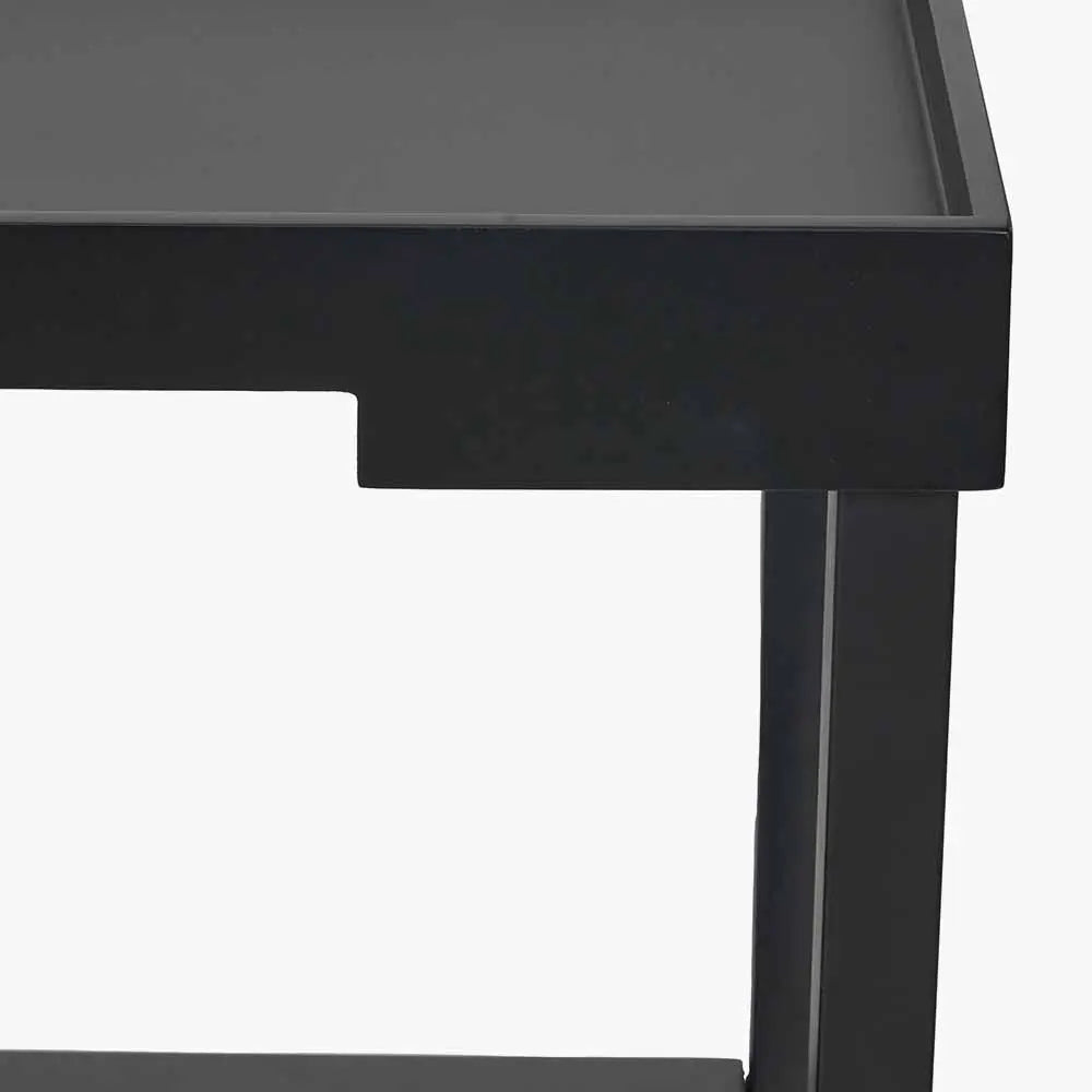 Marnie Black Wood Veneer Side Table  Nicholas John Interiors
