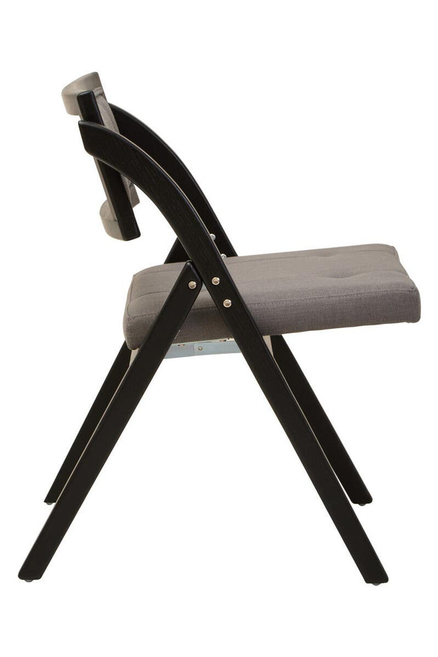 Nebu Grey and Black Elm Wood Folding Chair  Nicholas John Interiors