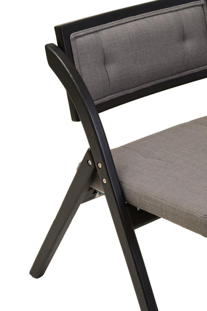 Nebu Grey and Black Elm Wood Folding Chair  Nicholas John Interiors