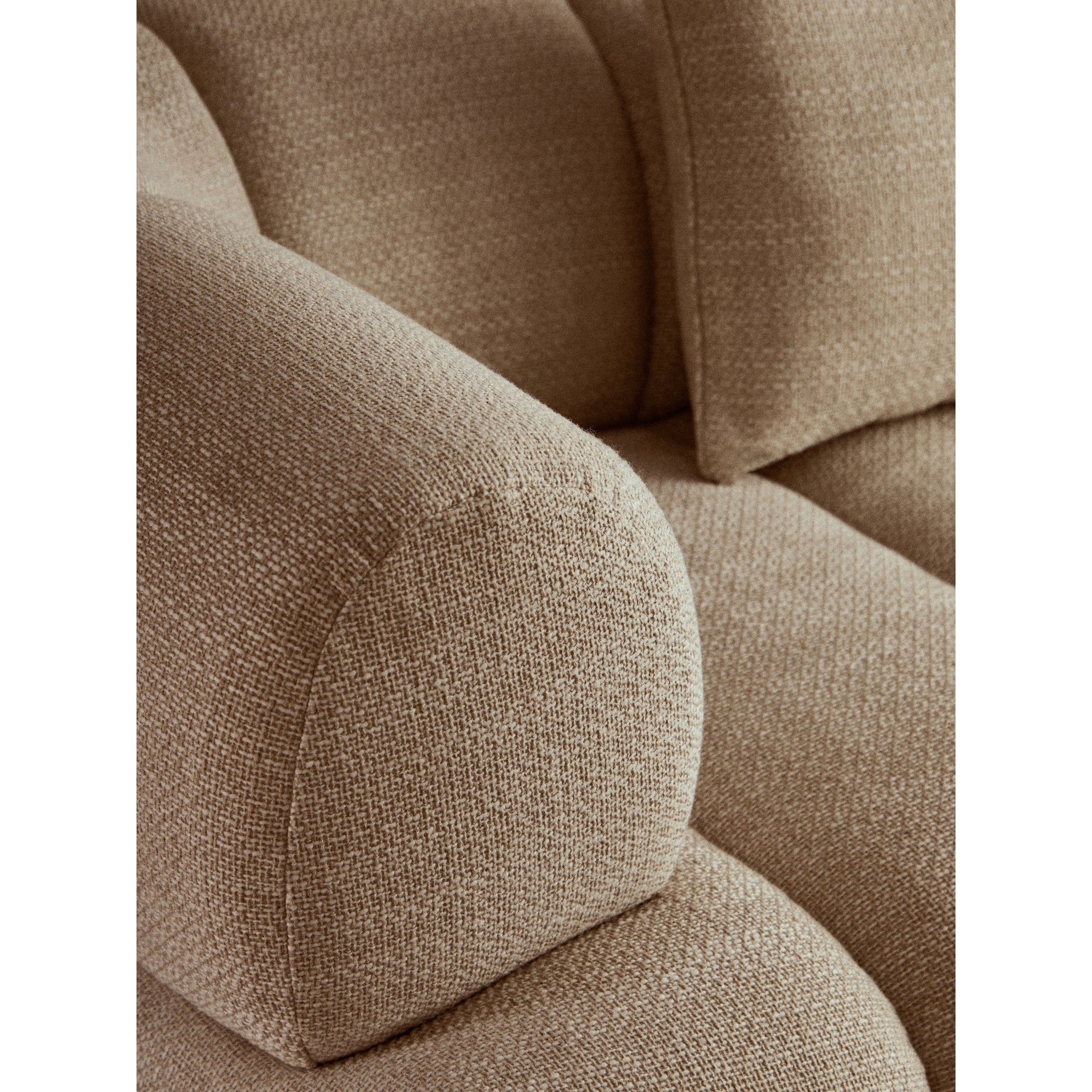 Ordano Cream Linen 3 Seater Curved Sofa  Nicholas John Interiors