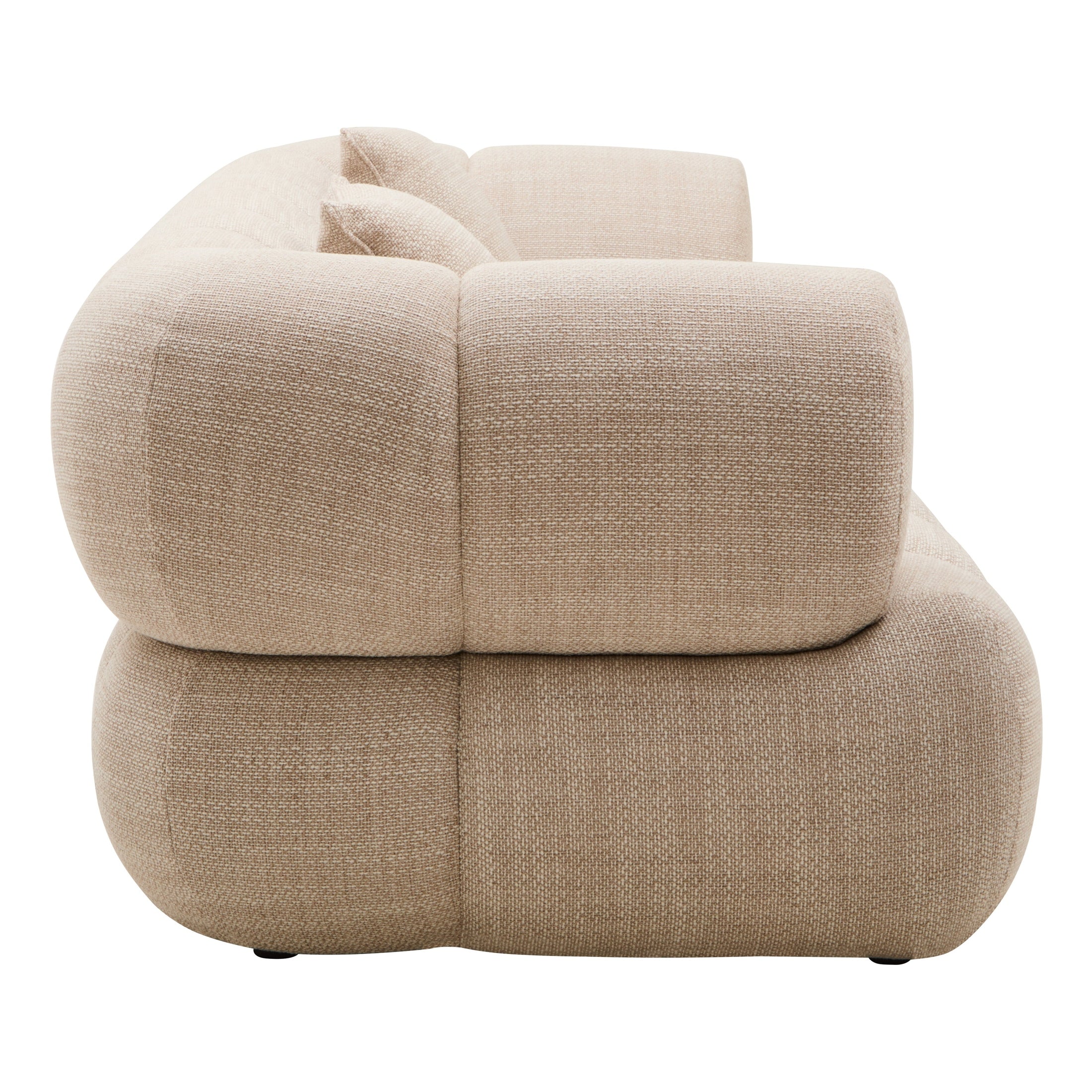 Ordano Cream Linen 3 Seater Curved Sofa  Nicholas John Interiors