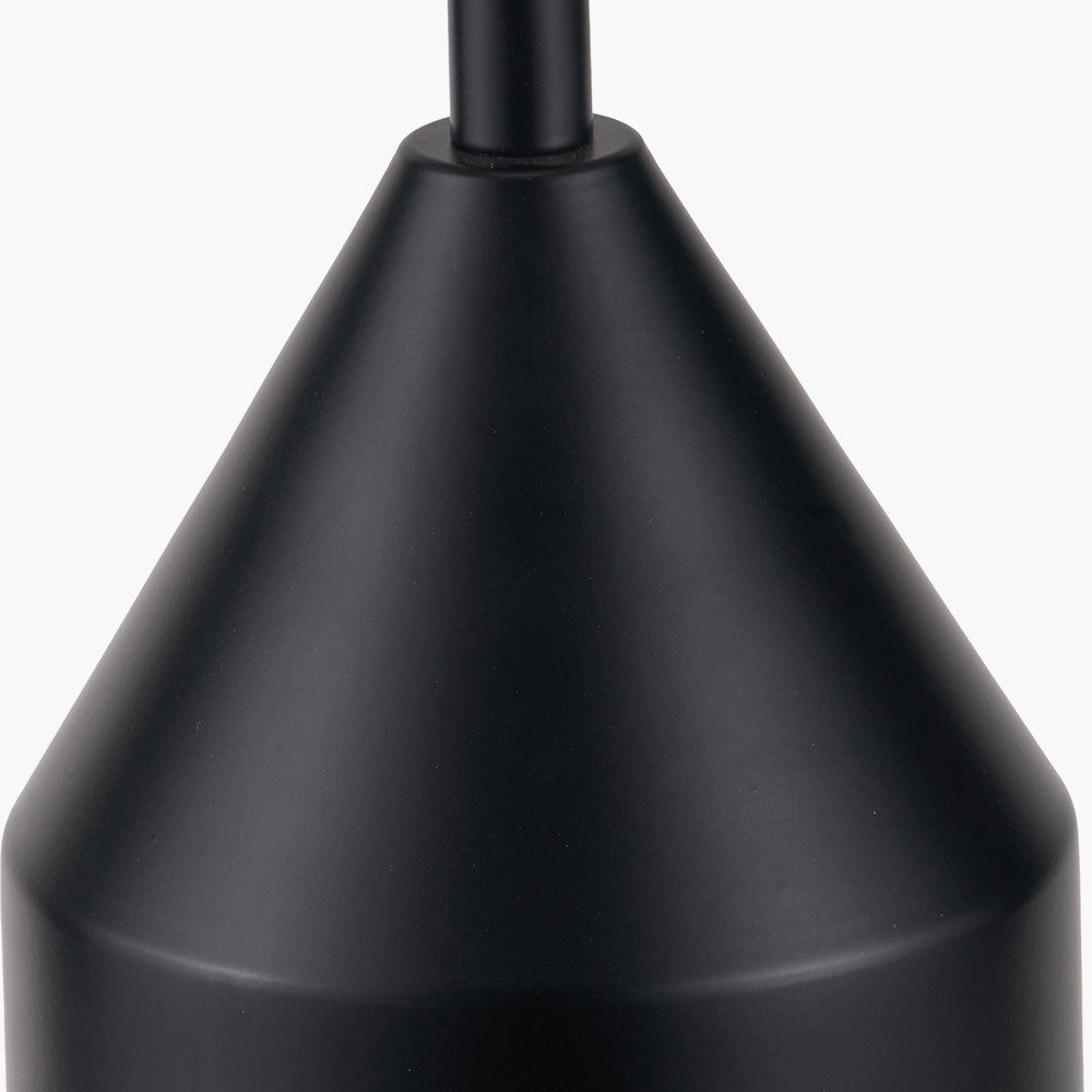 Oscar Black Metal & Natural Linen Table Lamp  Nicholas John Interiors