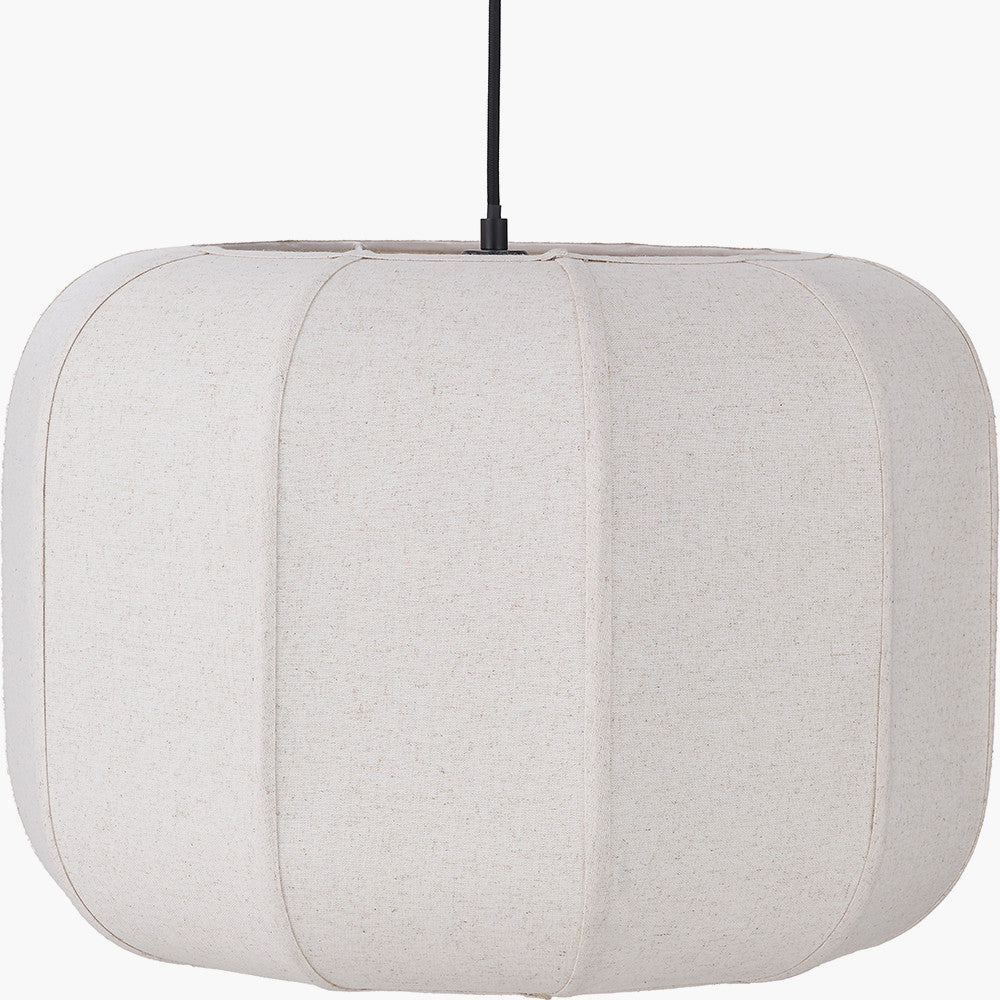 Oscar Natural Linen Structured Pendant  Nicholas John Interiors