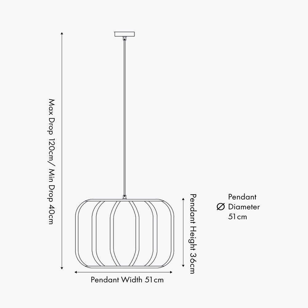 Oscar Natural Linen Structured Pendant  Nicholas John Interiors