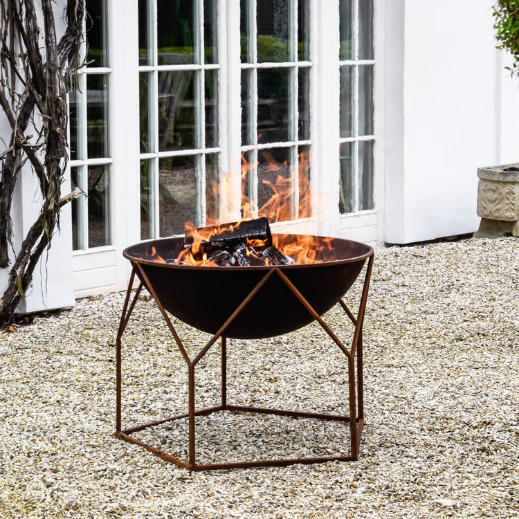 Outdoor Buckingham Fire Pit Rust  Nicholas John Interiors