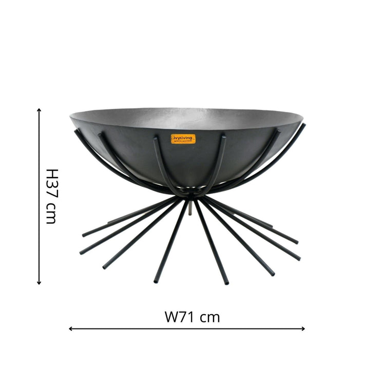 Outdoor Metal Dakota Fire Pit in Black  Nicholas John Interiors