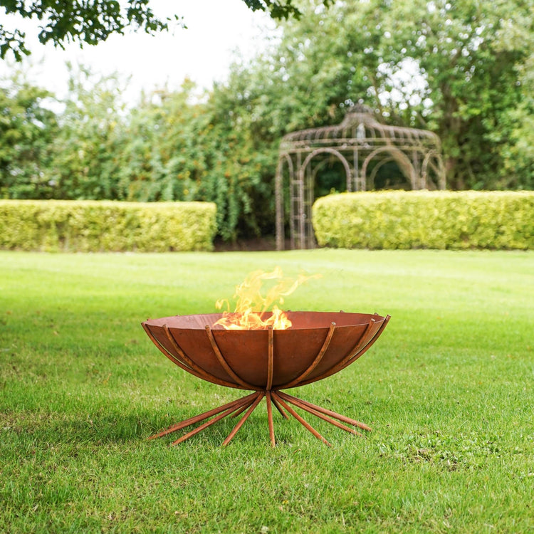 Outdoor Metal Dakota Fire Pit in Rust  Nicholas John Interiors