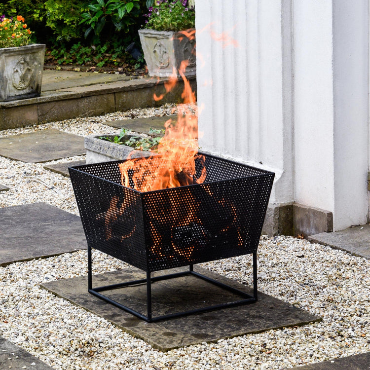 Outdoor Norfolk Fire Pit Black Iron  Nicholas John Interiors