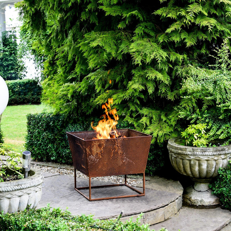 Outdoor Norfolk Fire Pit Rust Iron  Nicholas John Interiors