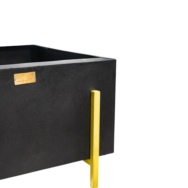 Outdoor Orion Fire Pit in Matt Black/Antique Gold  Nicholas John Interiors