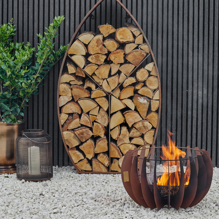 Outdoor Solis Fire Pit in Rust  Nicholas John Interiors