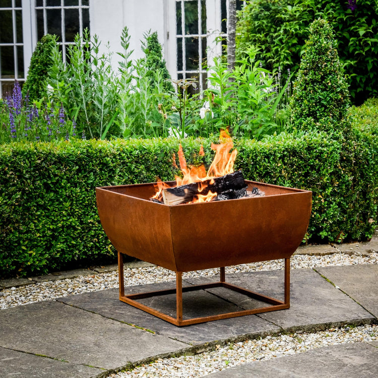 Outdoor Windermere Fire Pit Rust Iron  Nicholas John Interiors