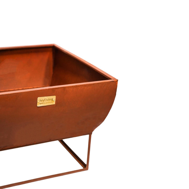 Outdoor Windermere Fire Pit Rust Iron  Nicholas John Interiors