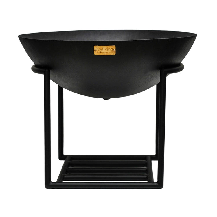 Outdoor XL Cast Iron Fire Pit in Black Iron  Nicholas John Interiors