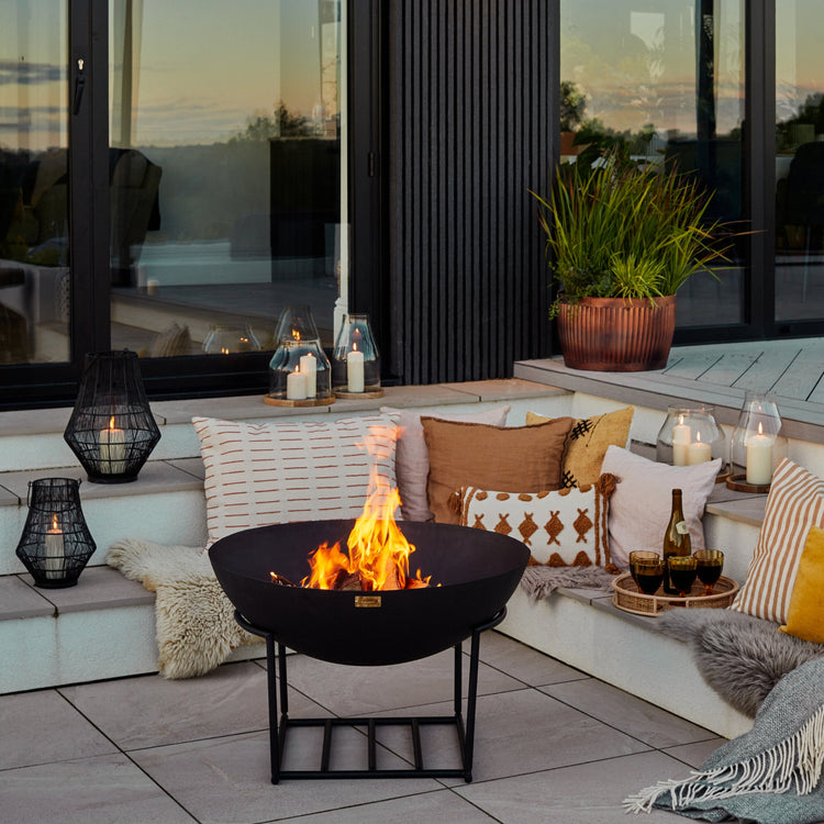 Outdoor XL Cast Iron Fire Pit in Black Iron  Nicholas John Interiors
