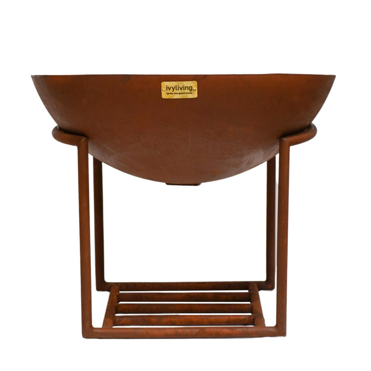 Outdoor XL Cast Iron Fire Pit in Rust  Nicholas John Interiors