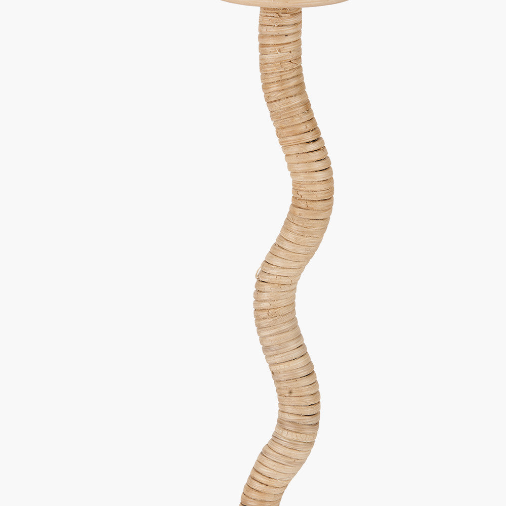 Palau Rattan Wave Table Lamp Base  Nicholas John Interiors