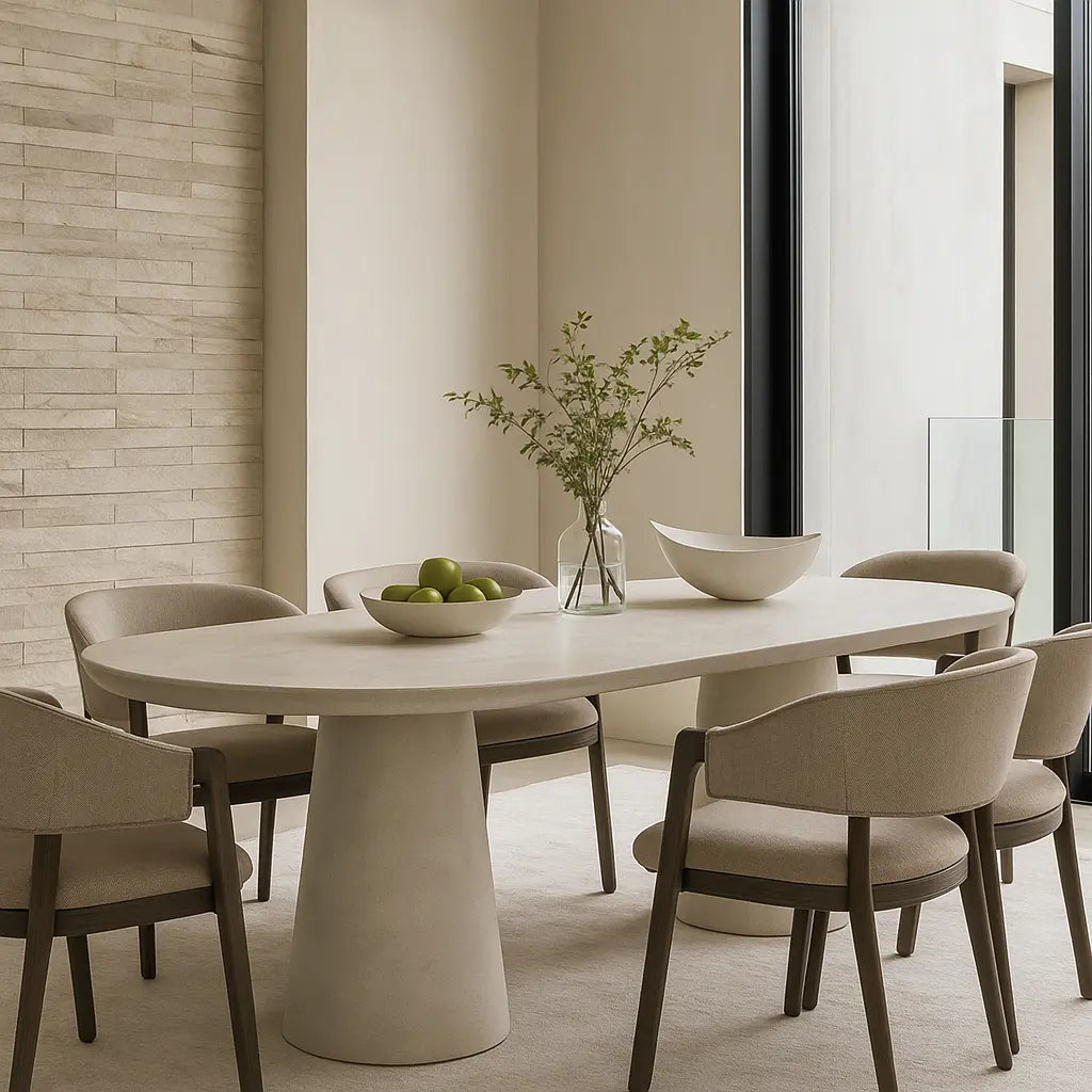 Paxon Oval Dining Table Linen  Nicholas John Interiors