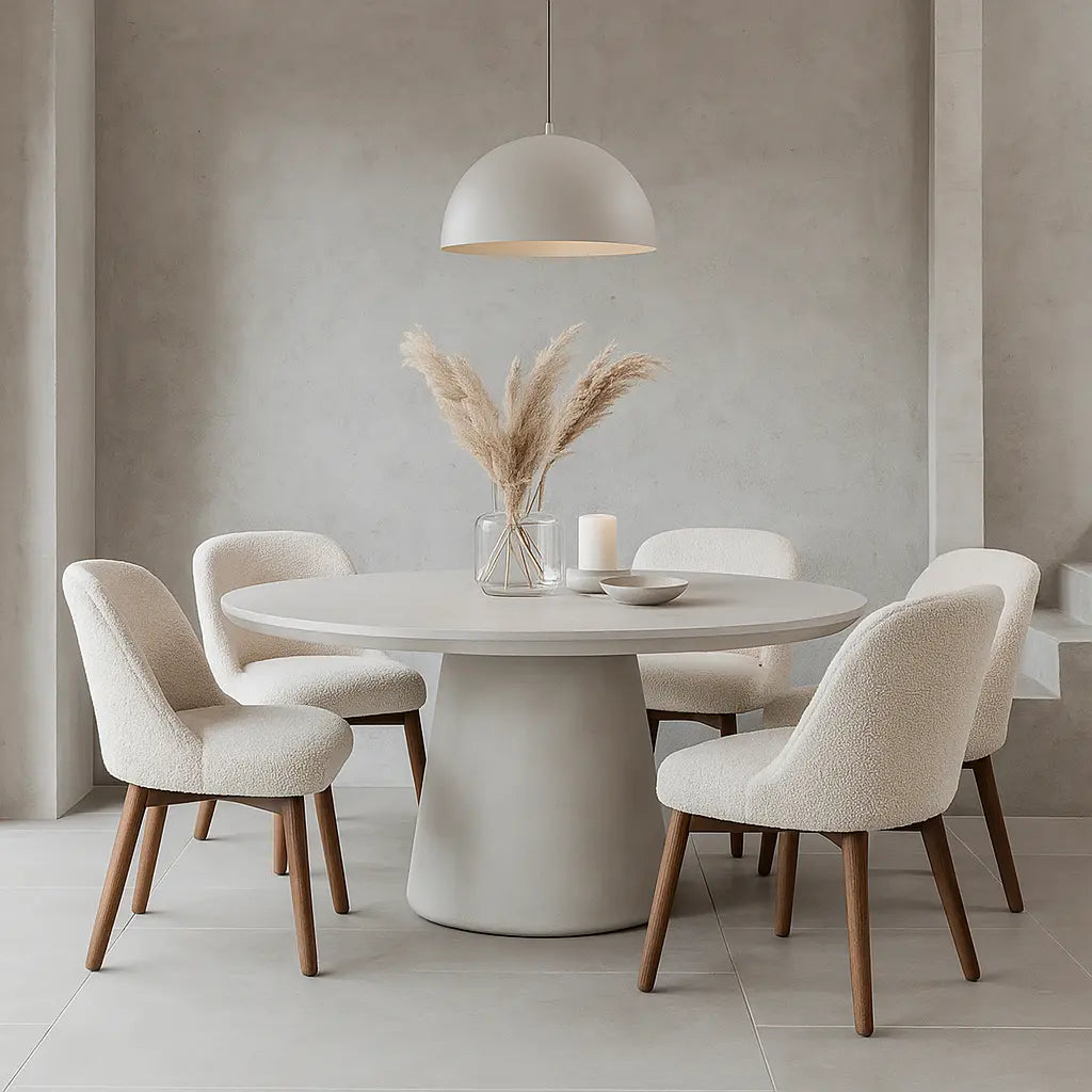 Paxon Round Dining Table Linen  Nicholas John Interiors