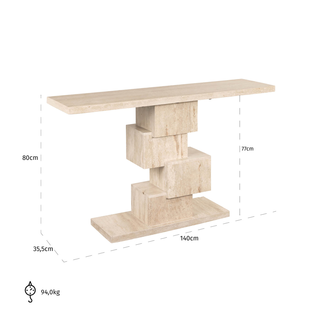 Richmond Interiors Arvada Console Table in Beige  Nicholas John Interiors