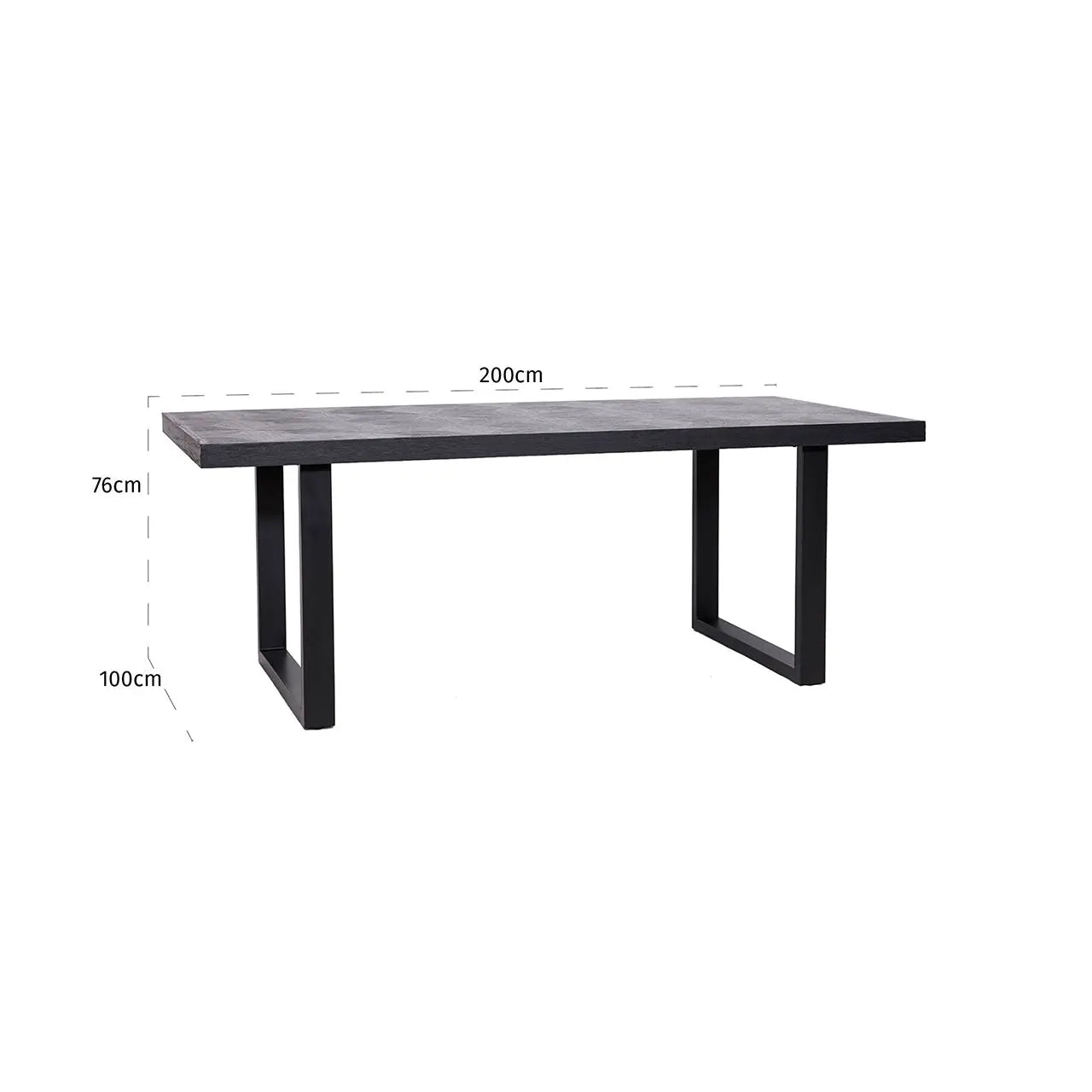 Richmond Interiors Blax 200cm Rectangular Black Oak Dining Table  Nicholas John Interiors
