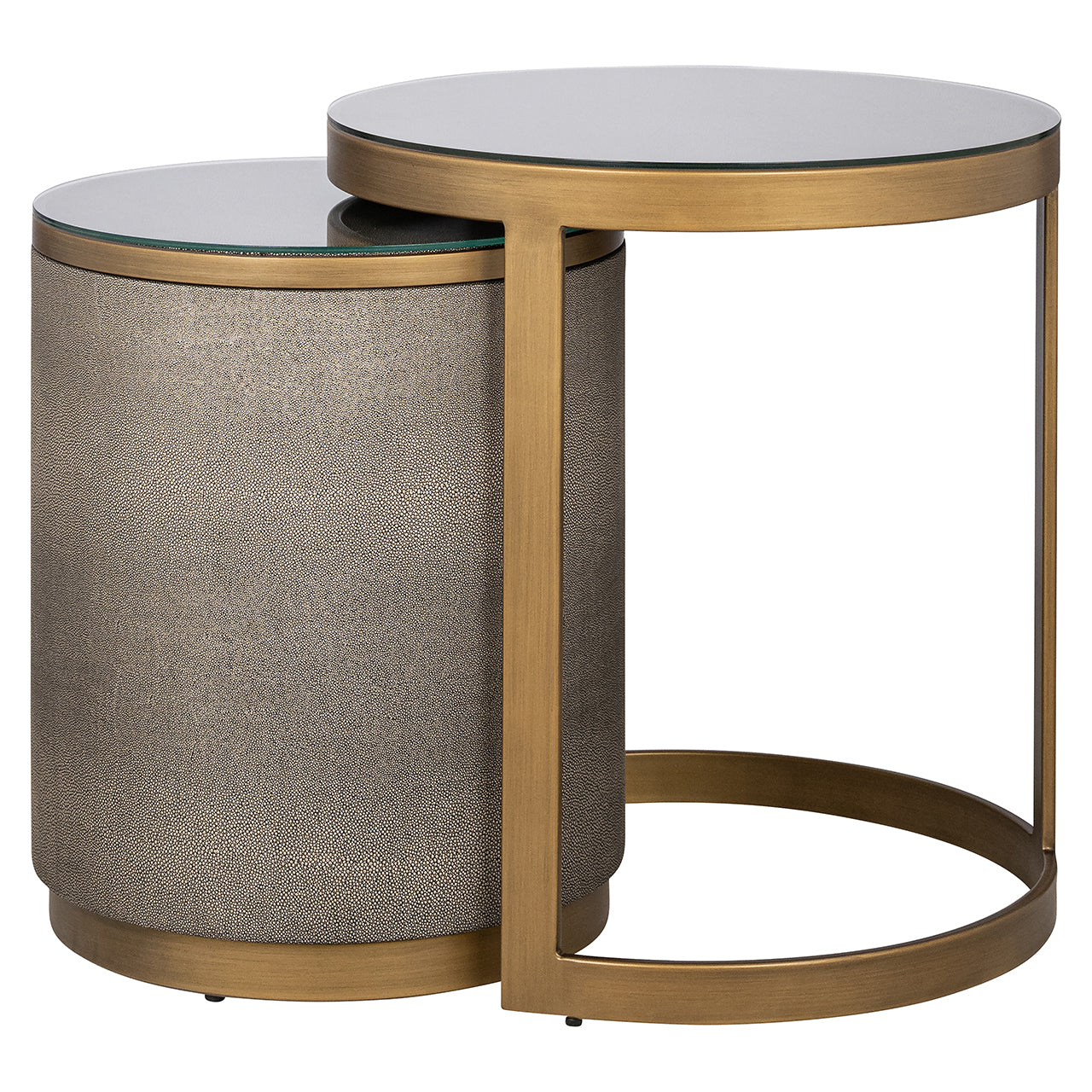 Richmond Interiors Bloomville End Table Set of 2 incl. Glass in Gold  Nicholas John Interiors